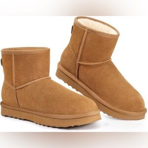 BT01-Cozy Tan Suede Ankle Boots